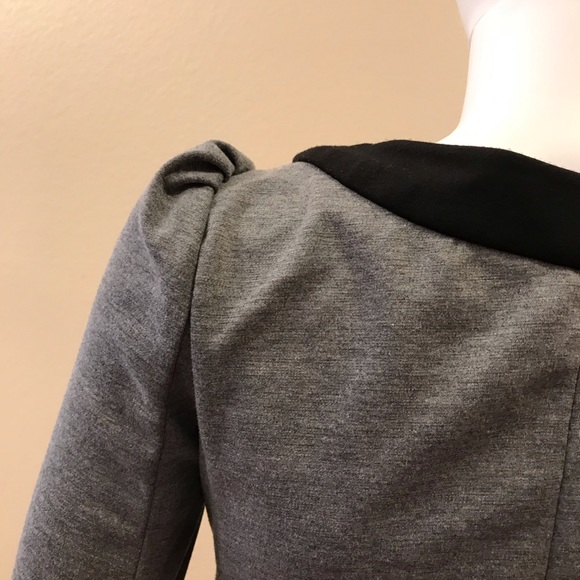 TCEC Blazer Jacket Grey Black Slim Fitted Cropped - Picture 10 of 15